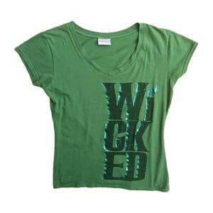 Wicked Broadway Musical T-Shirt Women Large Green For Good Graphic Tee L Y2K